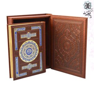 قرآن جعبه دار چرم پلاک رنگی